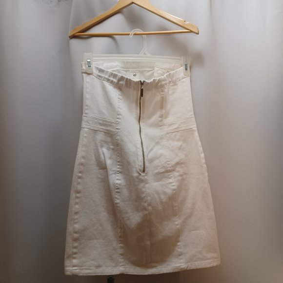 Venus women's white denim summer dress sleeveless zip up size 8 - Picture 5 of 8